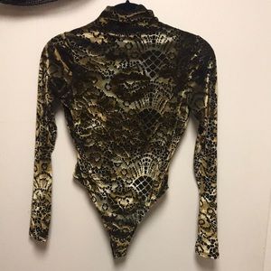 Cache Velour Mesh Bodysuit